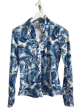 Tommy Bahama Golf Zip-Up Palm Print UPF 50 Jacket